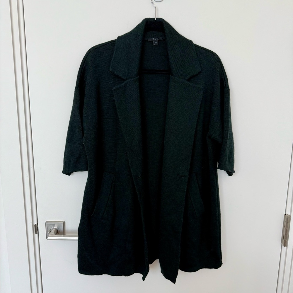 COS Dark Green Oversized Cardigan Jacket